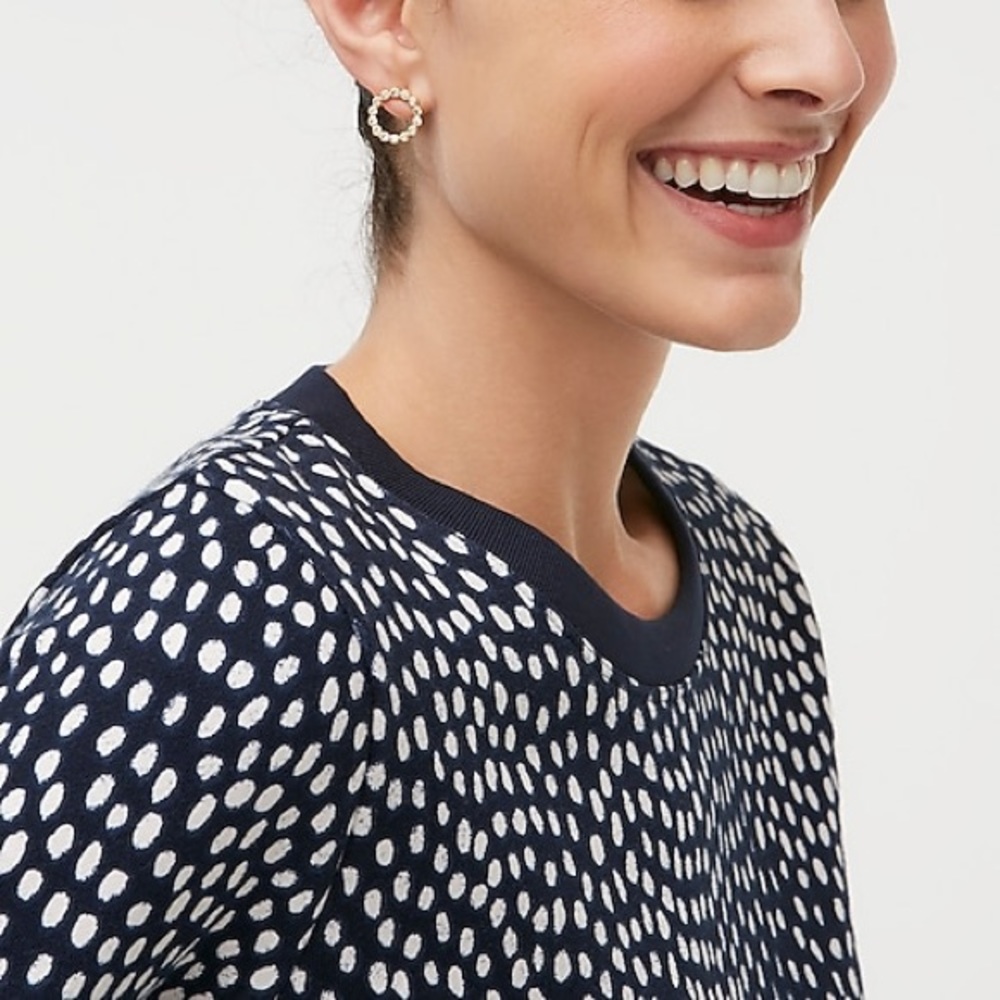 J. Crew Polk Dots Printed Crewneck sweatshirt - Picture 3 of 7